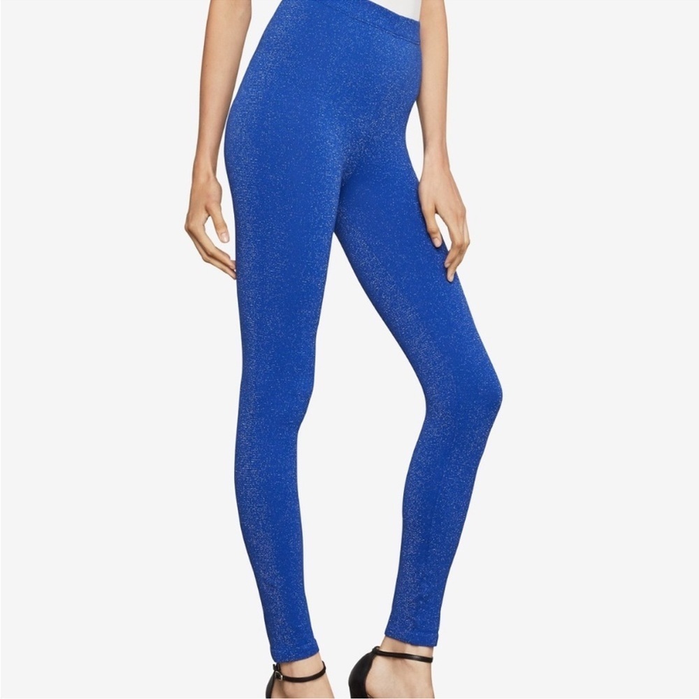 NWOT BCBGMAXAZRIA Metallic Leggings, Blue, XS/S